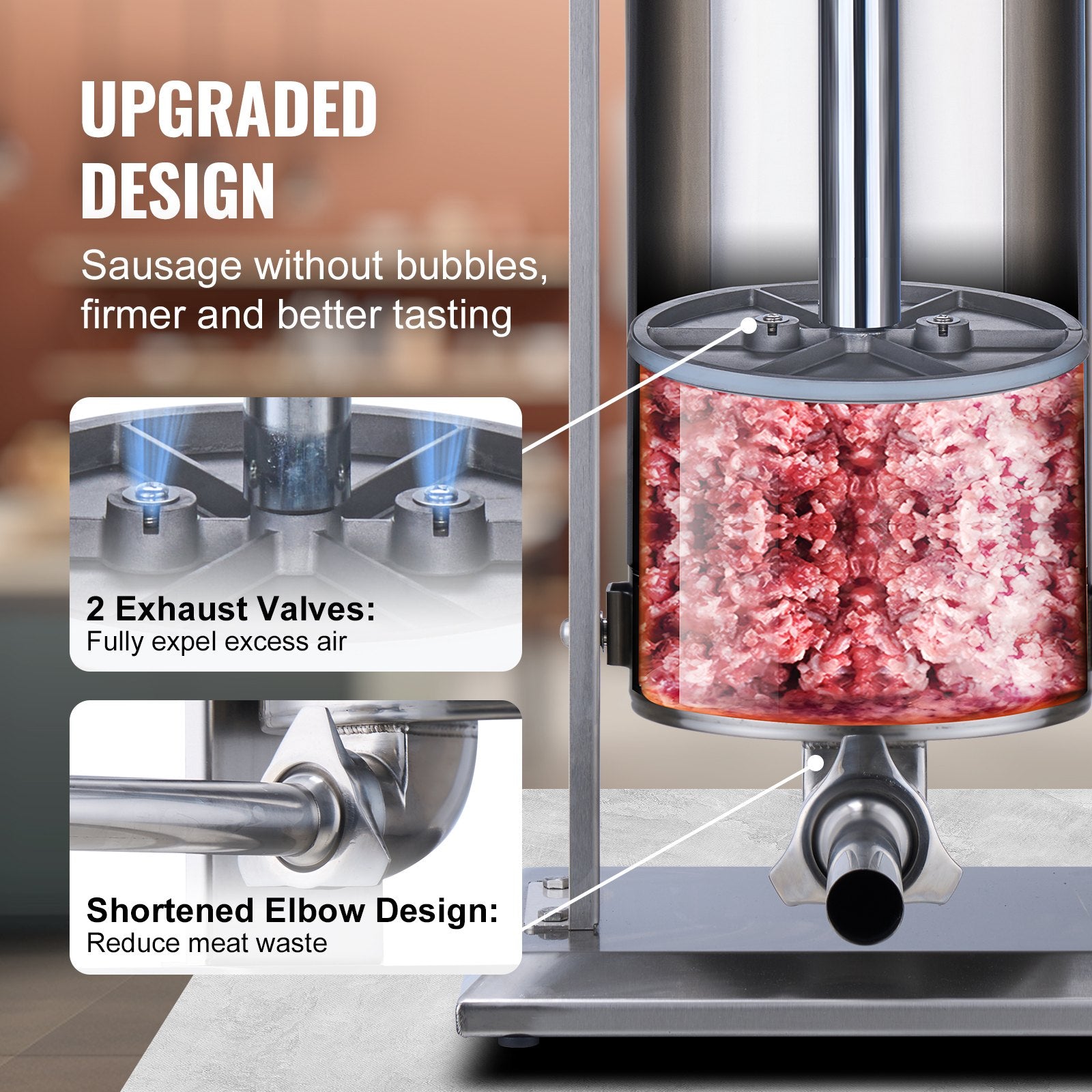 Manual Sausage Stuffer 15 L Vertical Sausage Machine 304 Stainless Steel V952-SDLSBXGGCJ155Q4DYV0