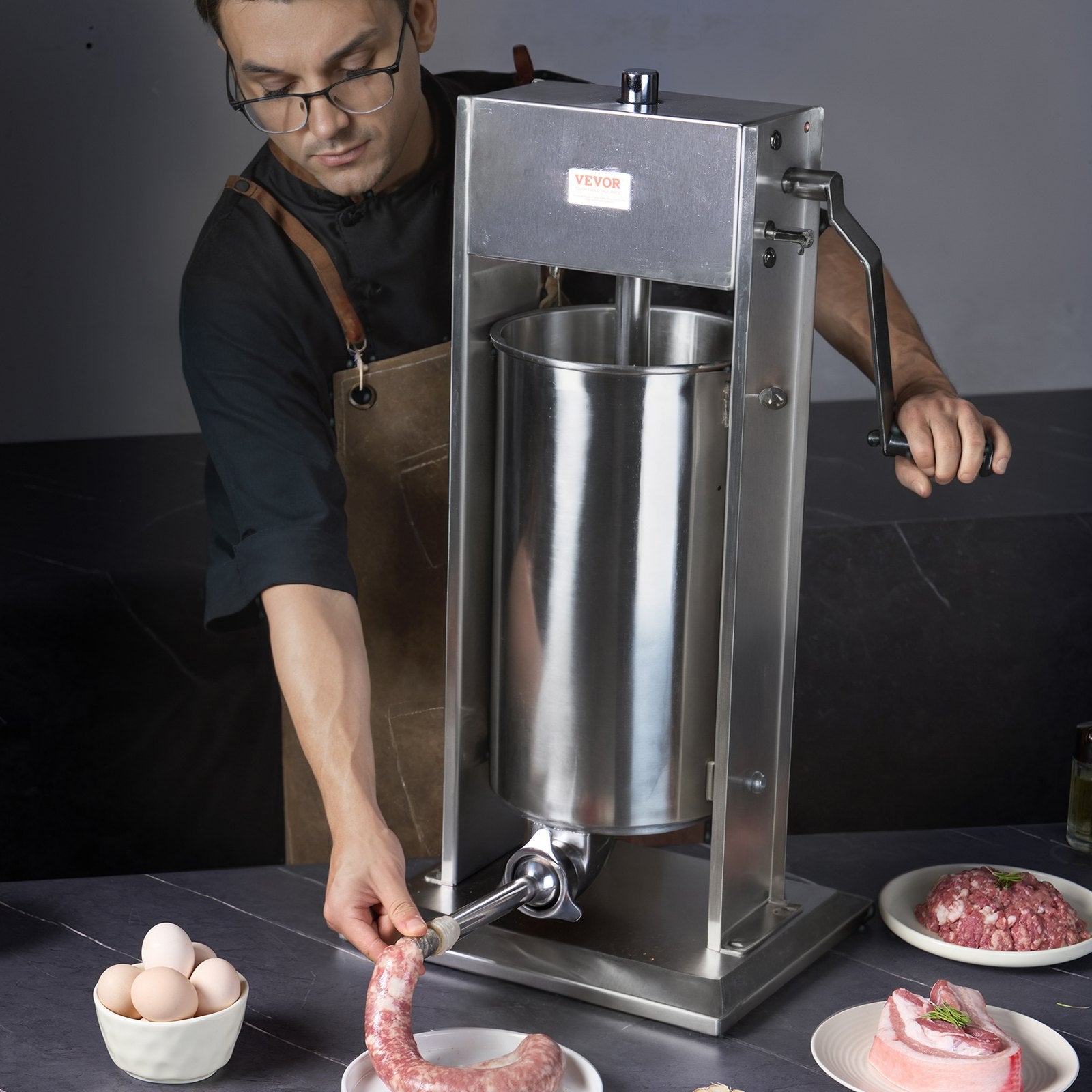 Manual Sausage Stuffer 15 L Vertical Sausage Machine 304 Stainless Steel V952-SDLSBXGGCJ155Q4DYV0