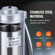 Manual Sausage Stuffer, 2 L / 5 LBS Vertical Sausage Machine with G-type Clamp, Food-Grade 304 Stainless V952-SDLSBXGGCJ2LHRF1AV0