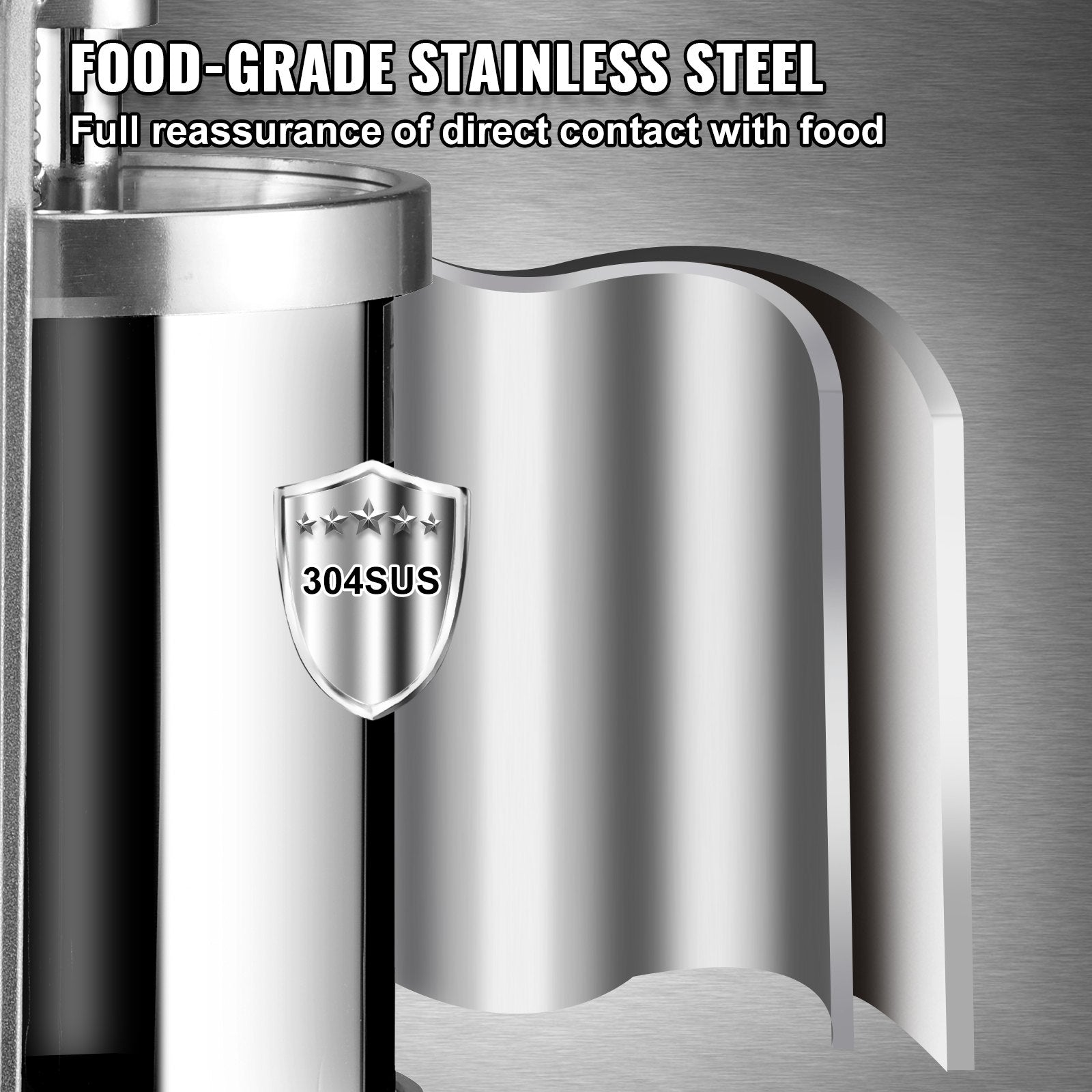 Sausage Stuffer 5LBS/3L Capacity Homemade Sausage Maker Stainless Steel V952-SDLSBXGGCJ3L10KSCV0