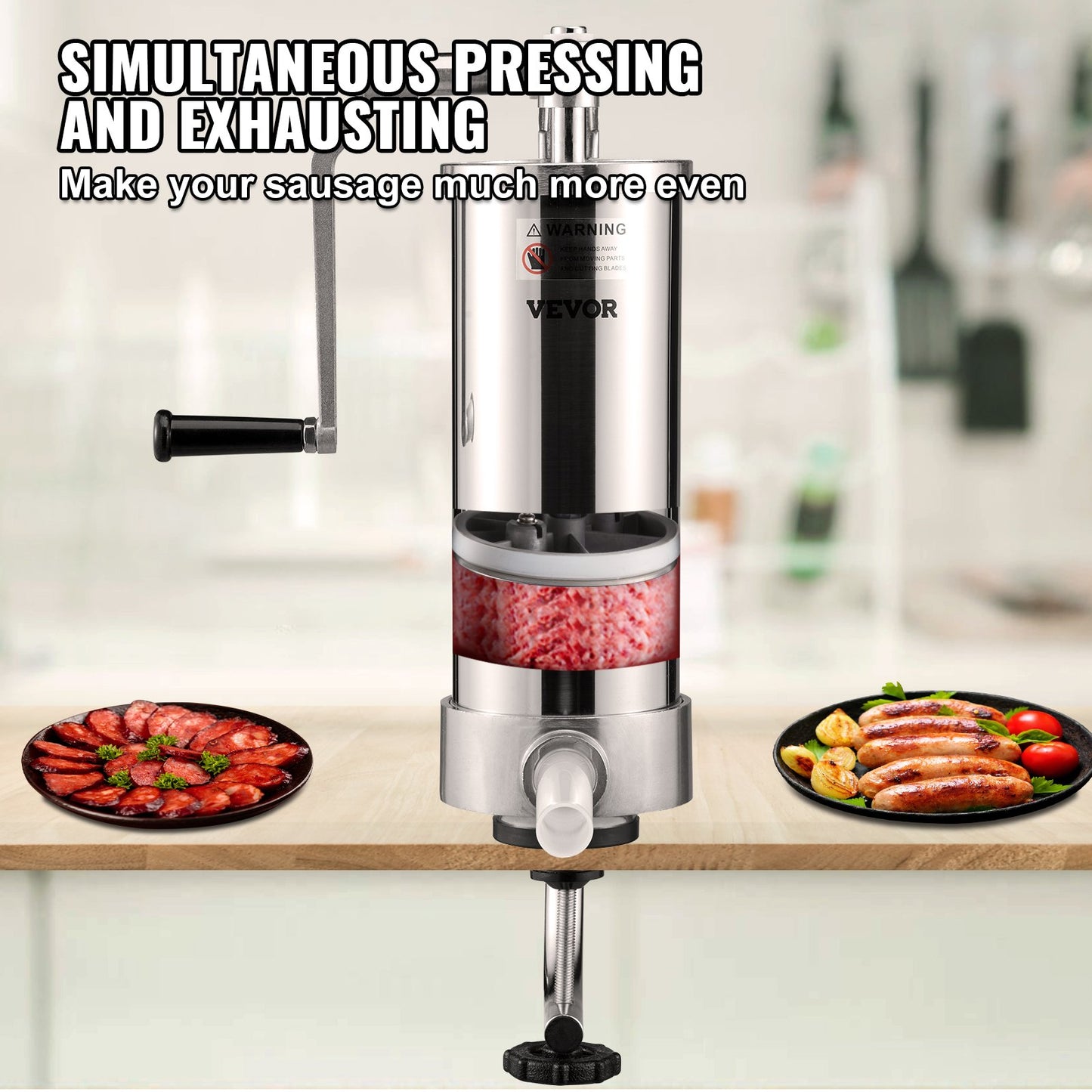Sausage Stuffer 5LBS/3L Capacity Homemade Sausage Maker Stainless Steel V952-SDLSBXGGCJ3L10KSCV0
