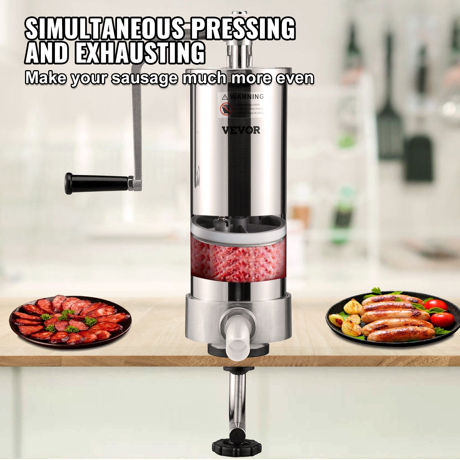 Sausage Stuffer 5LBS/3L Capacity Homemade Sausage Maker Stainless Steel V952-SDLSBXGGCJ3L10KSCV0