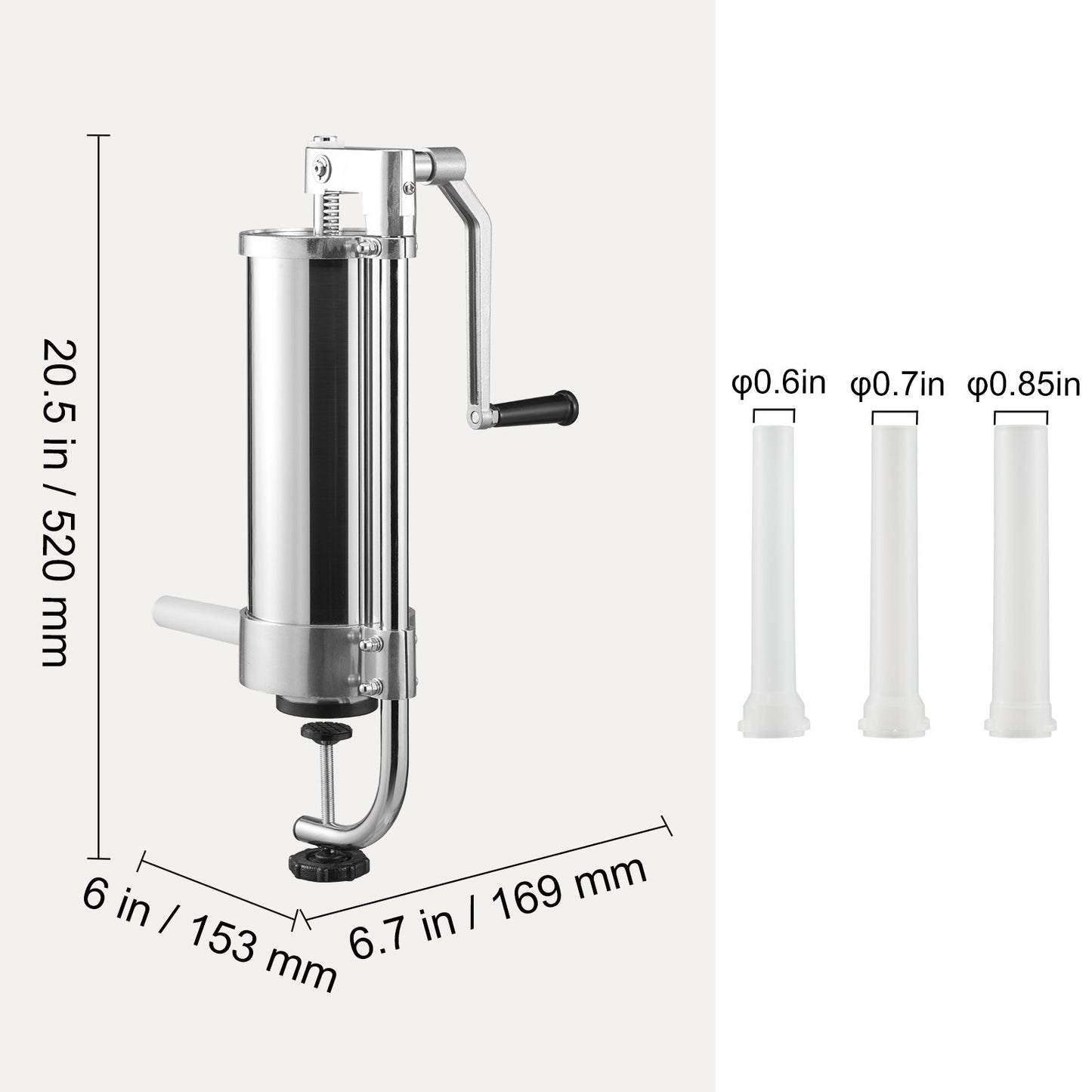 Sausage Stuffer 5LBS/3L Capacity Homemade Sausage Maker Stainless Steel V952-SDLSBXGGCJ3L10KSCV0