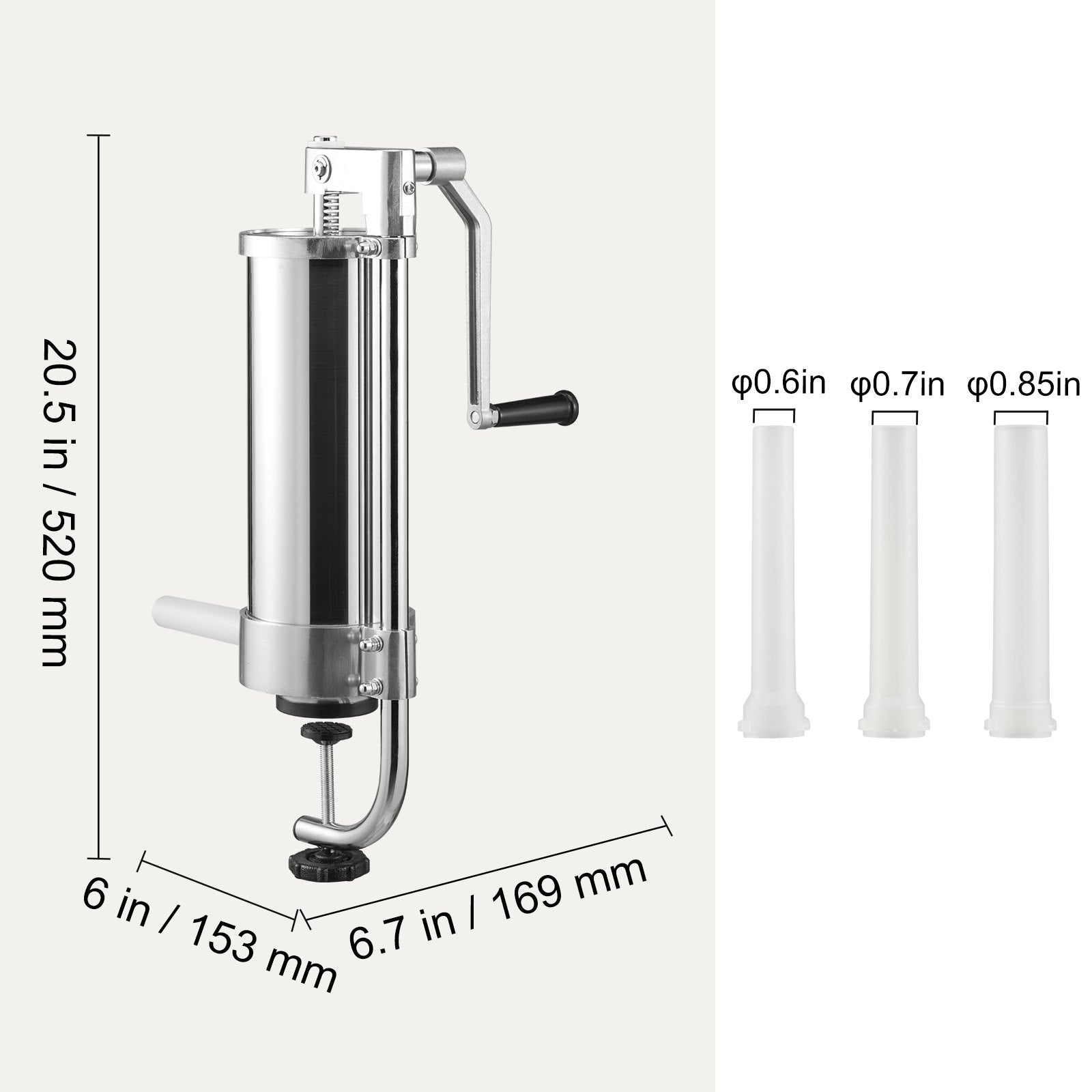 Sausage Stuffer 5LBS/3L Capacity Homemade Sausage Maker Stainless Steel V952-SDLSBXGGCJ3L10KSCV0