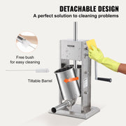 Sausage Stuffer 5LBS/3L Capacity Homemade Sausage Maker Stainless Steel V952-SDLSBXGGCJ3L2X1I2V0