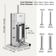 Sausage Stuffer 5LBS/3L Capacity Homemade Sausage Maker Stainless Steel V952-SDLSBXGGCJ3L2X1I2V0