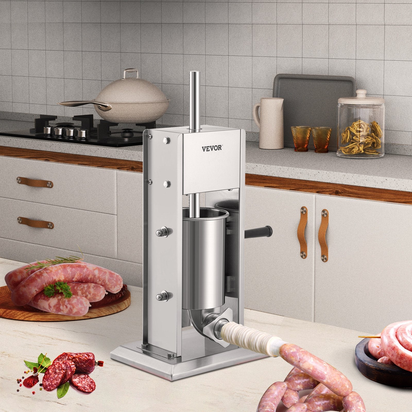 Sausage Stuffer 5LBS/3L Capacity Homemade Sausage Maker Stainless Steel V952-SDLSBXGGCJ3L2X1I2V0
