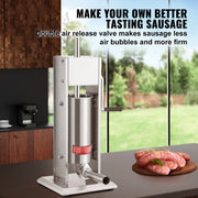 Sausage Stuffer 8LBS/5L Capacity Homemade Sausage Maker Stainless Steel V952-SDLSBXGGCJ5L2YBS3V0