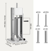 Sausage Stuffer 8LBS/5L Capacity Homemade Sausage Maker Stainless Steel V952-SDLSBXGGCJ5L2YBS3V0
