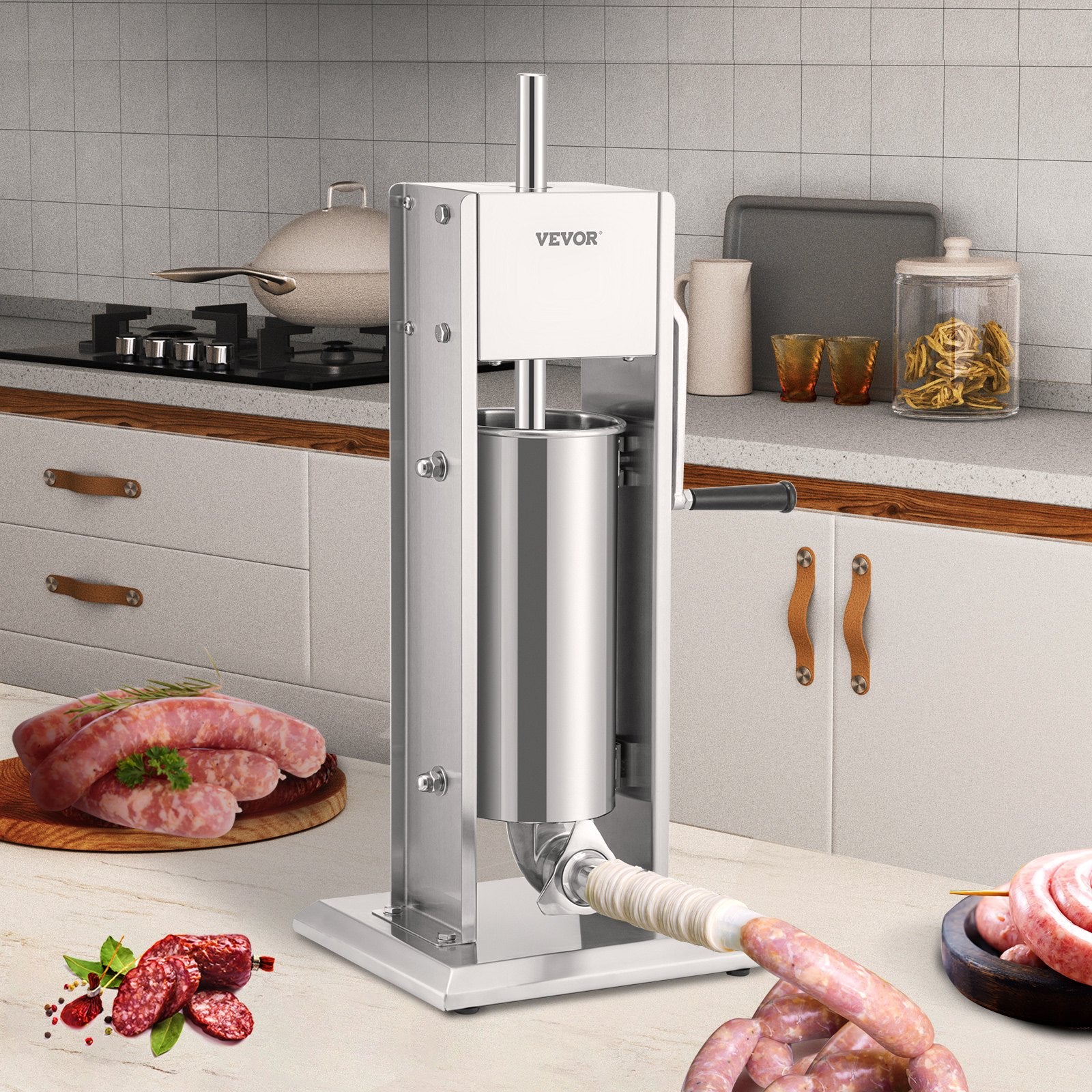 Sausage Stuffer 8LBS/5L Capacity Homemade Sausage Maker Stainless Steel V952-SDLSBXGGCJ5L2YBS3V0
