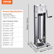 Manual Sausage Stuffer, 7 L / 15 LBS Vertical Sausage Machine, Dual-Speed Meat Stuffer, Made of Food-Grade V952-SDLSBXGGCJ7L5STTEV0