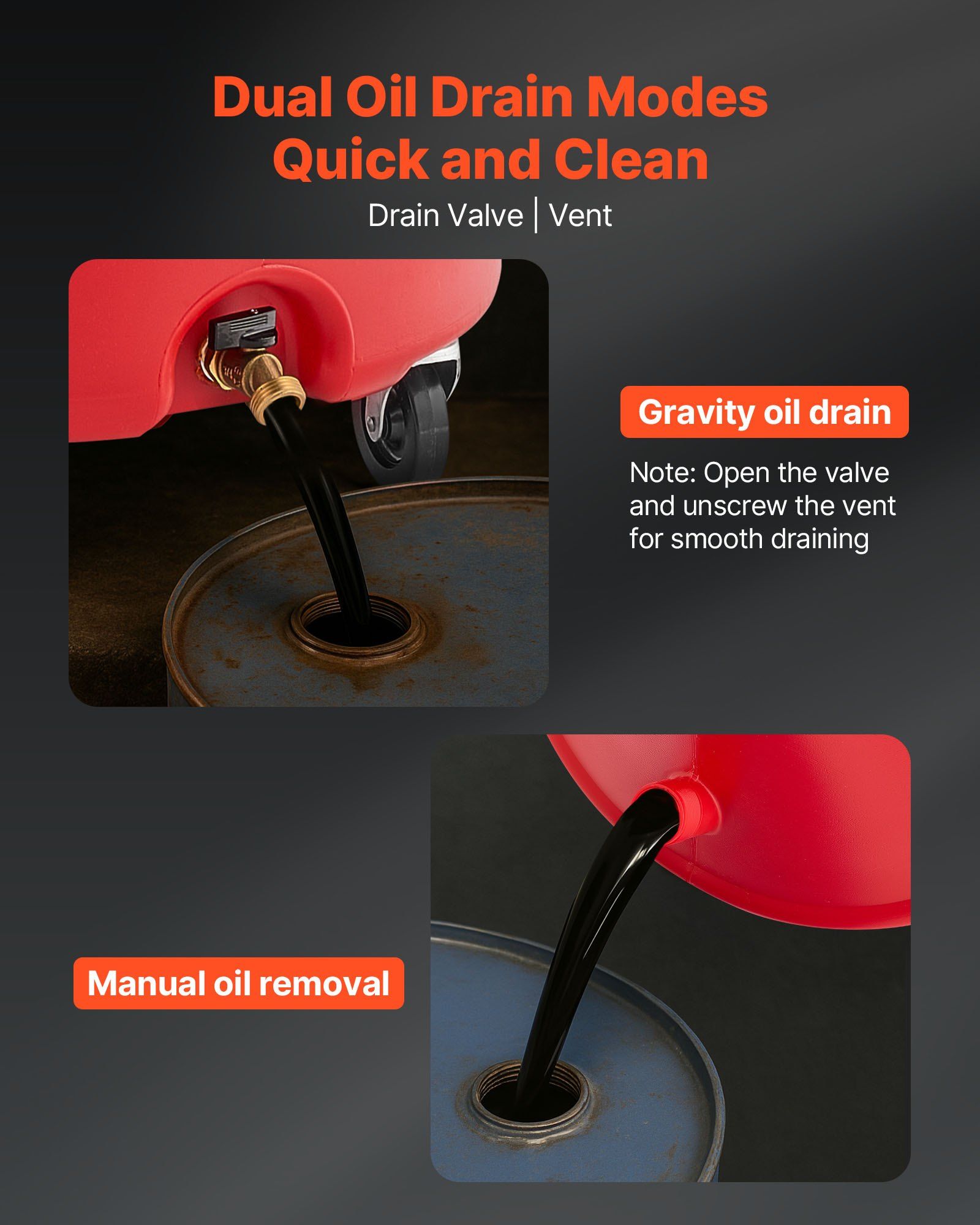 68L Waste Oil Drain Tank, Industrial Fluid Drain Tank with Adjustable Funnel Height, Portable Oil Drainer V952-SDLSPYPSL18GVK731001V0