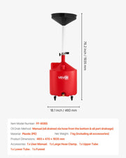 68L Waste Oil Drain Tank, Industrial Fluid Drain Tank with Adjustable Funnel Height, Portable Oil Drainer V952-SDLSPYPSL18GVK731001V0