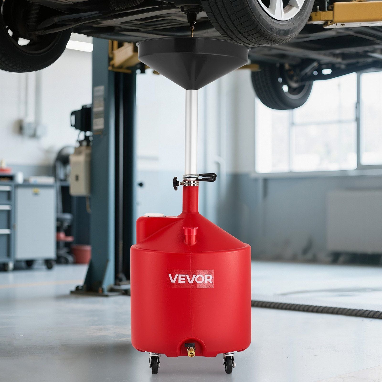 68L Waste Oil Drain Tank, Industrial Fluid Drain Tank with Adjustable Funnel Height, Portable Oil Drainer V952-SDLSPYPSL18GVK731001V0