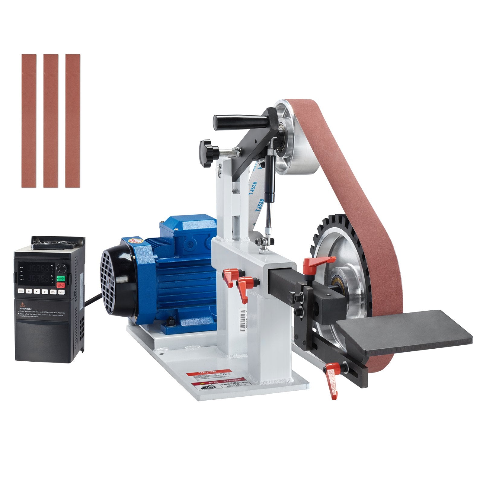 Belt Grinder Sander, 72 x 2-Inch Variable Speed Belt Polisher with VFD, 1500W 2HP Polishing Grinding Machine V952-SDMC1500W722VBGPTV3