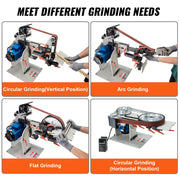 Belt Grinder Sander 72 x 2-Inch Belt Polisher with VFD 3 Grinding Moulds V952-SDMC1500W728DDD10V3