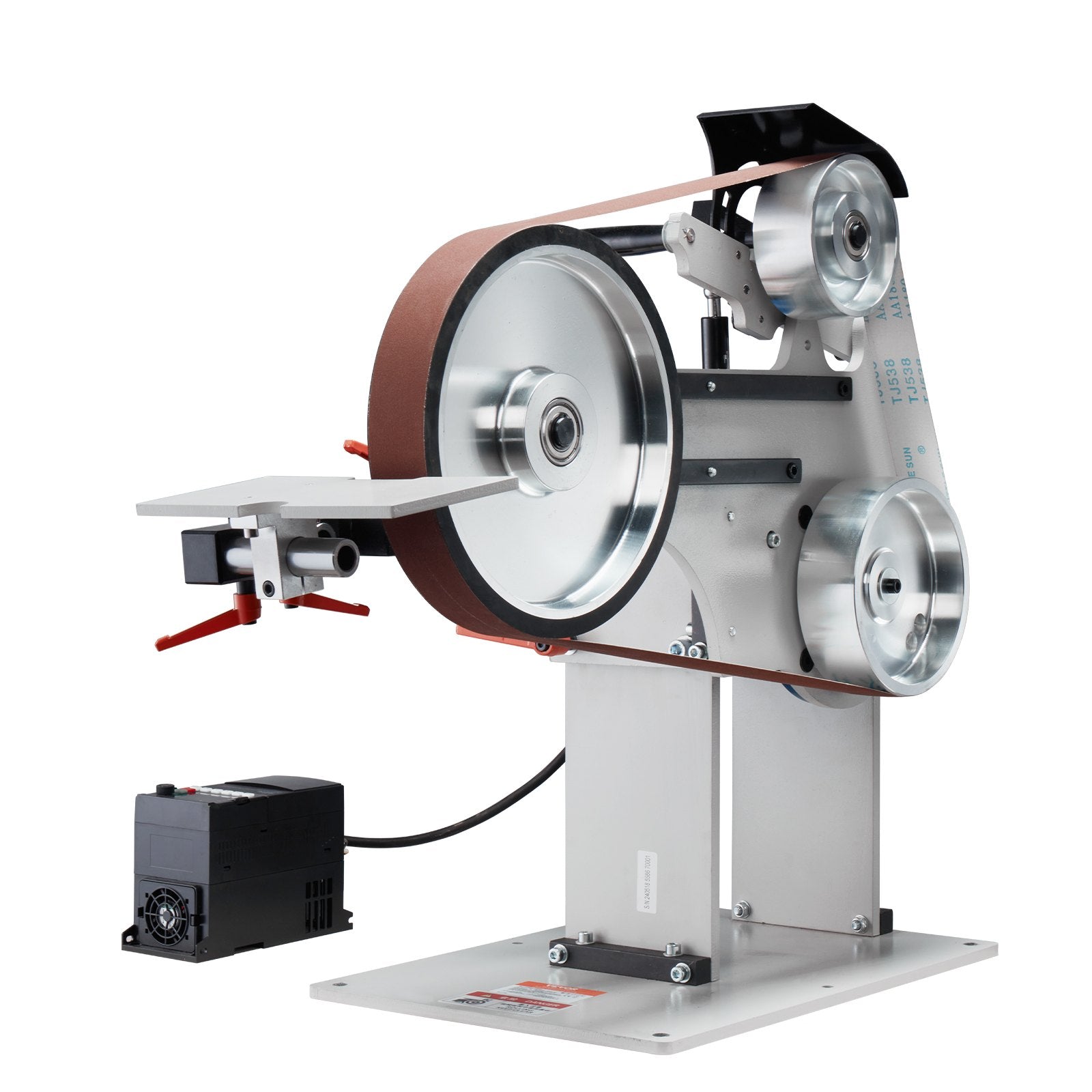 Belt Grinder Sander 72 x 2-Inch Belt Polisher with VFD 3 Grinding Moulds V952-SDMC1500W728DDD10V3