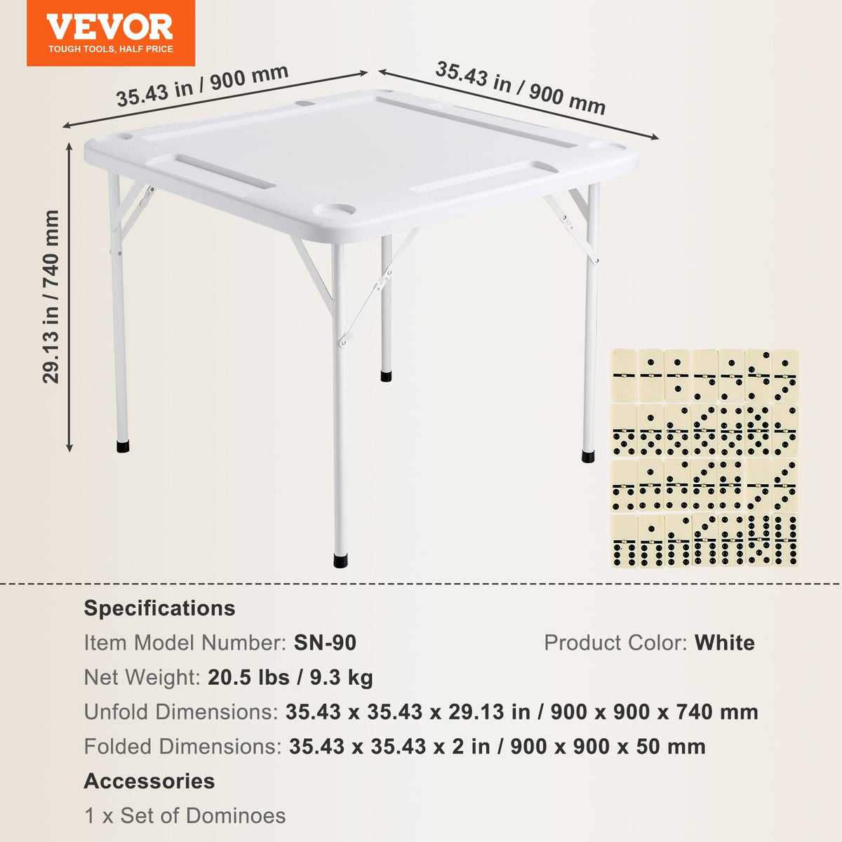 Mahjong Table, Square 4 Player Folding Card Table with 4 Cup Holders & 4 Chip Trays, Portable Domino Game V952-SDMJZBSDMNGPT73ZQV0
