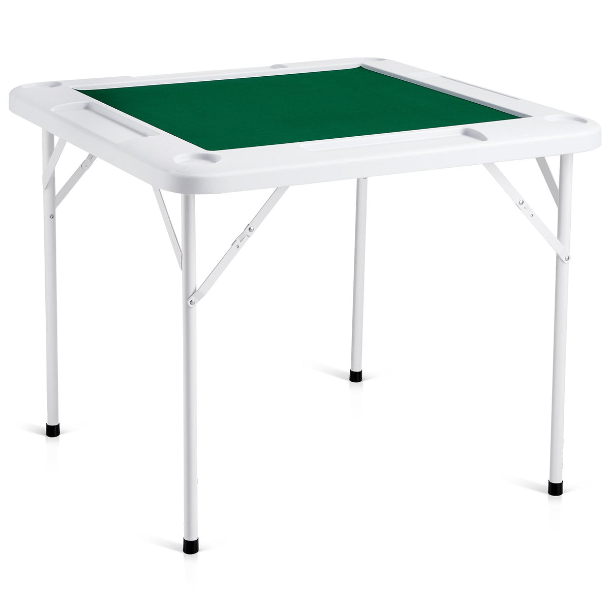 Mahjong Table, 4 Player Folding Domino Table with Wear-Resistant Green Tabletop, Portable Square Card Table V952-SDMJZBSWZDMJOF0ZJV0