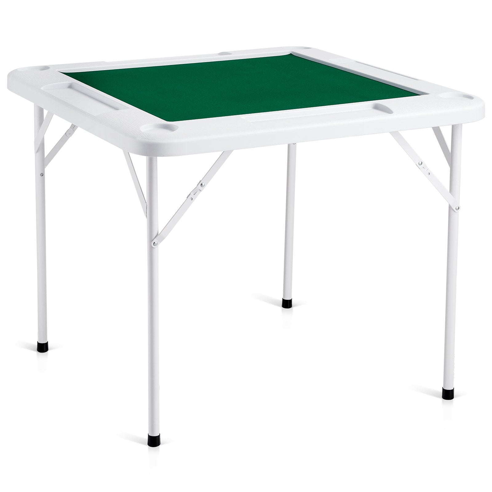 Mahjong Table, 4 Player Folding Domino Table with Wear-Resistant Green Tabletop, Portable Square Card Table V952-SDMJZBSWZDMJOF0ZJV0