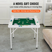 Mahjong Table, 4 Player Folding Domino Table with Wear-Resistant Green Tabletop, Portable Square Card Table V952-SDMJZBSWZDMJOF0ZJV0