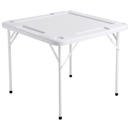 Mahjong Table, 4 Player Folding Domino Table with Wear-Resistant Green Tabletop, Portable Square Card Table V952-SDMJZBSWZDMJOF0ZJV0