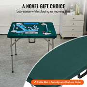 Mahjong Table, Fold-in-Half 4 Player Card Table with Wear-Resistant Green Tabletop, Portable Bi-Folding V952-SDMJZBSWZDSTQ0FNSV0