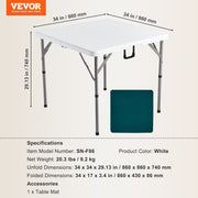 Mahjong Table, Fold-in-Half 4 Player Card Table with Wear-Resistant Green Tabletop, Portable Bi-Folding V952-SDMJZBSWZDSTQ0FNSV0