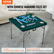Mahjong Table with Mahjong Tiles Set, Fold-in-Half 4 Player Card Table with 144PCS Majiang Tiles and 3 Dice, V952-SDMJZBSZSMJZ336P1V0
