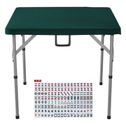 Mahjong Table with Mahjong Tiles Set, Fold-in-Half 4 Player Card Table with 144PCS Majiang Tiles and 3 Dice, V952-SDMJZBSZSMJZ336P1V0