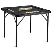 Mahjong Table, Square 4 Player Folding Card Table with 4 Cup Holders & 4 Chip Trays, Portable Domino Game V952-SDMJZHSDMNGP0C7TXV0