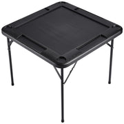 Mahjong Table, Square 4 Player Folding Card Table with 4 Cup Holders & 4 Chip Trays, Portable Domino Game V952-SDMJZHSDMNGP0C7TXV0