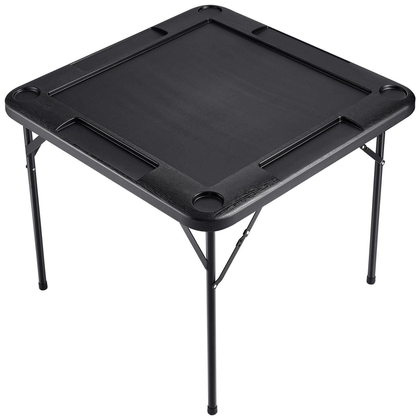 Mahjong Table, Square 4 Player Folding Card Table with 4 Cup Holders & 4 Chip Trays, Portable Domino Game V952-SDMJZHSDMNGP0C7TXV0