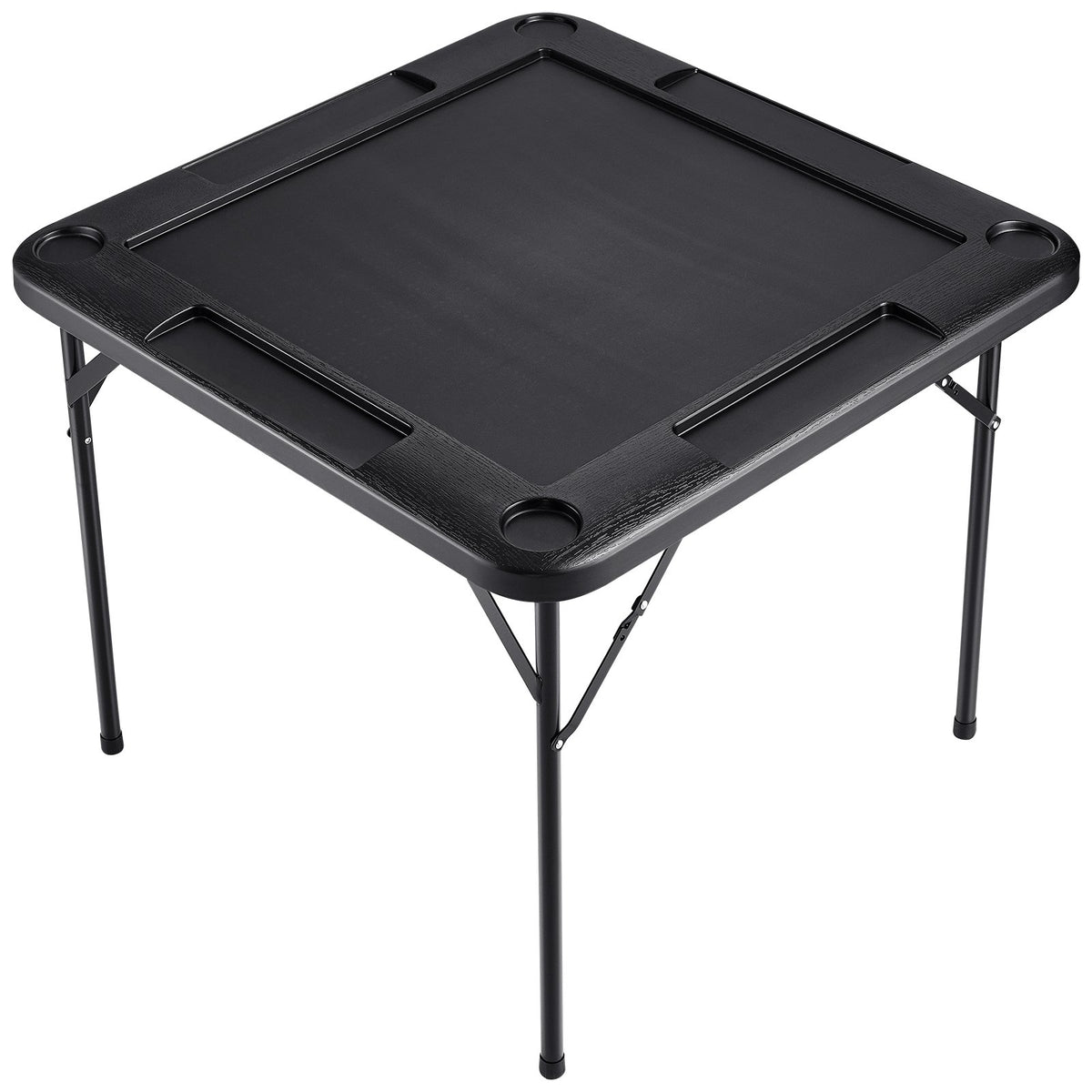 Mahjong Table, Square 4 Player Folding Card Table with 4 Cup Holders & 4 Chip Trays, Portable Domino Game V952-SDMJZHSDMNGP0C7TXV0