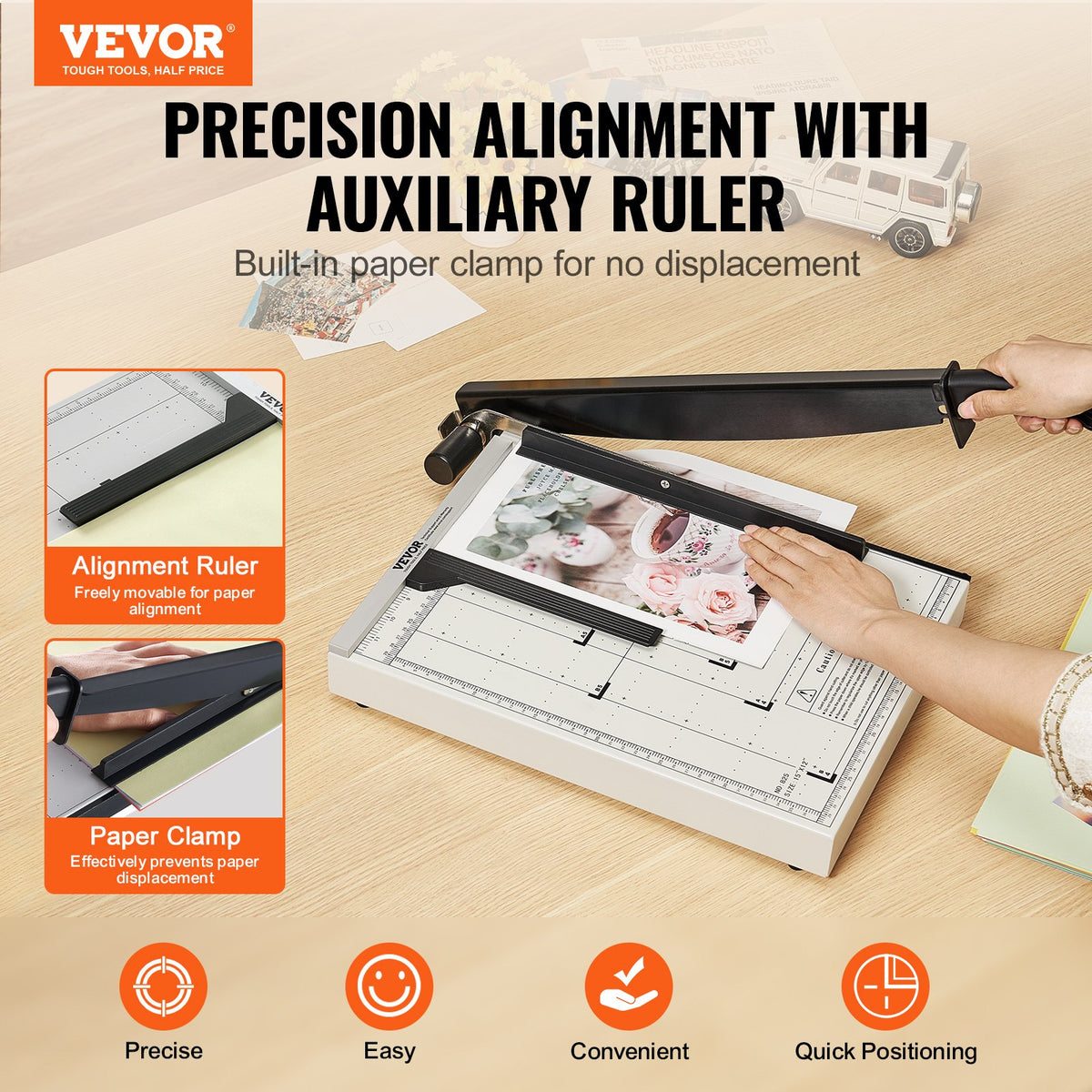 Paper Cutter, Guillotine Trimmer, 381 mm Cut Length, 16 Sheets Capacity, Heavy Duty Guillotine Paper Cutter V952-SDQZJZXQZJ15AQ68NV0