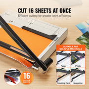 Paper Cutter, Guillotine Trimmer, 381 mm Cut Length, 16 Sheets Capacity, Heavy Duty Guillotine Paper Cutter V952-SDQZJZXQZJ15AQ68NV0
