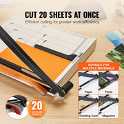 Paper Cutter, Guillotine Trimmer, 457 mm Cut Length, 20 Sheets Capacity, Heavy Duty Guillotine Paper Cutter V952-SDQZJZXQZJ184TBKTV0