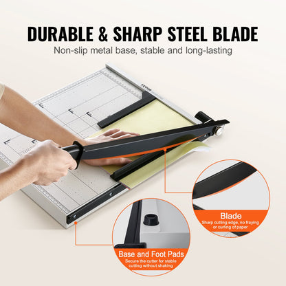 Paper Cutter, Guillotine Trimmer, 457 mm Cut Length, 20 Sheets Capacity, Heavy Duty Guillotine Paper Cutter V952-SDQZJZXQZJ184TBKTV0