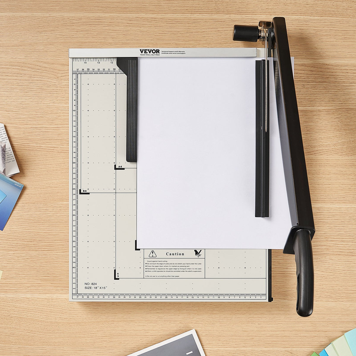 Paper Cutter, Guillotine Trimmer, 457 mm Cut Length, 20 Sheets Capacity, Heavy Duty Guillotine Paper Cutter V952-SDQZJZXQZJ184TBKTV0