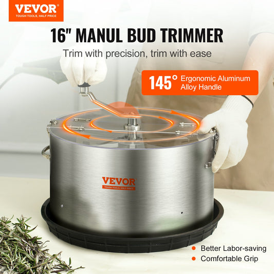 Bud Leaf Trimmer, 39.5cm Stainless Steel Manual Bud Trimmer Machine, with Clear PET Cover for Visual Cutting, V952-SDSCJ16INCHP8J4DJV0