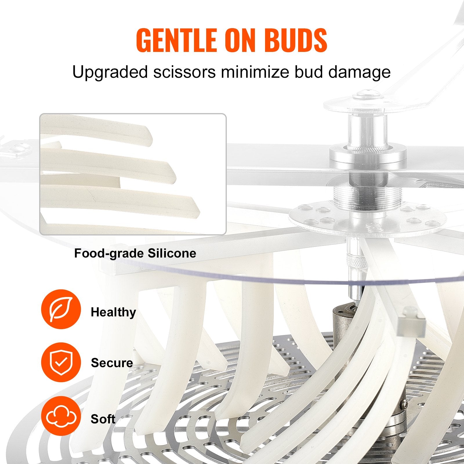 Bud Leaf Trimmer, 39.5cm Stainless Steel Manual Bud Trimmer Machine, with Clear PET Cover for Visual Cutting, V952-SDSCJ16INCHP8J4DJV0
