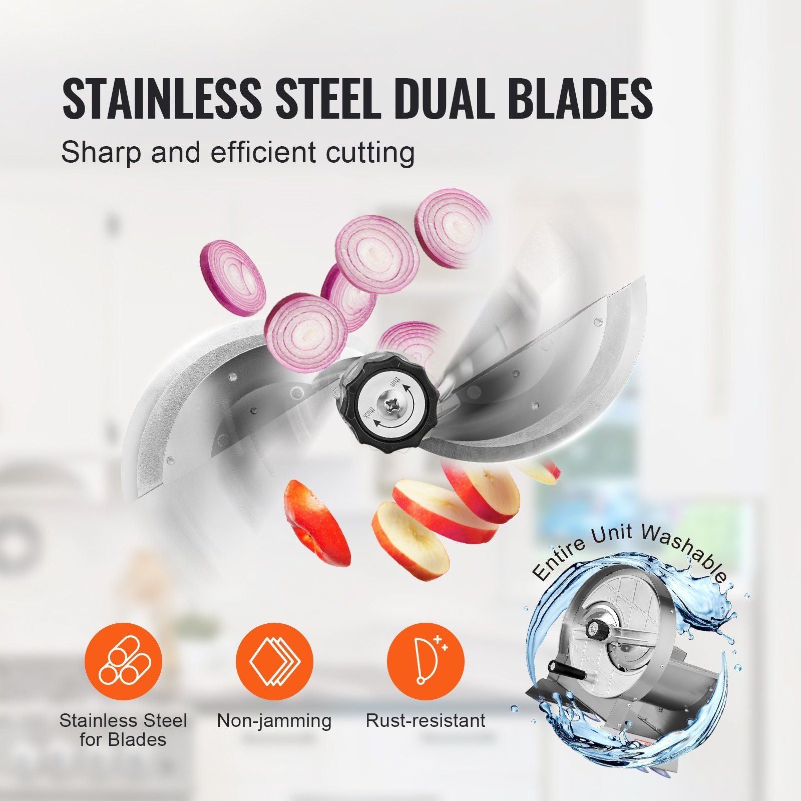 Manual Vegetable Fruit Slicer, 0-0.5"/0-12mm Thickness Adjustable Commercial Slicer Machine, Stainless Steel V952-SDSCQPJWS1BXUN5H0V0