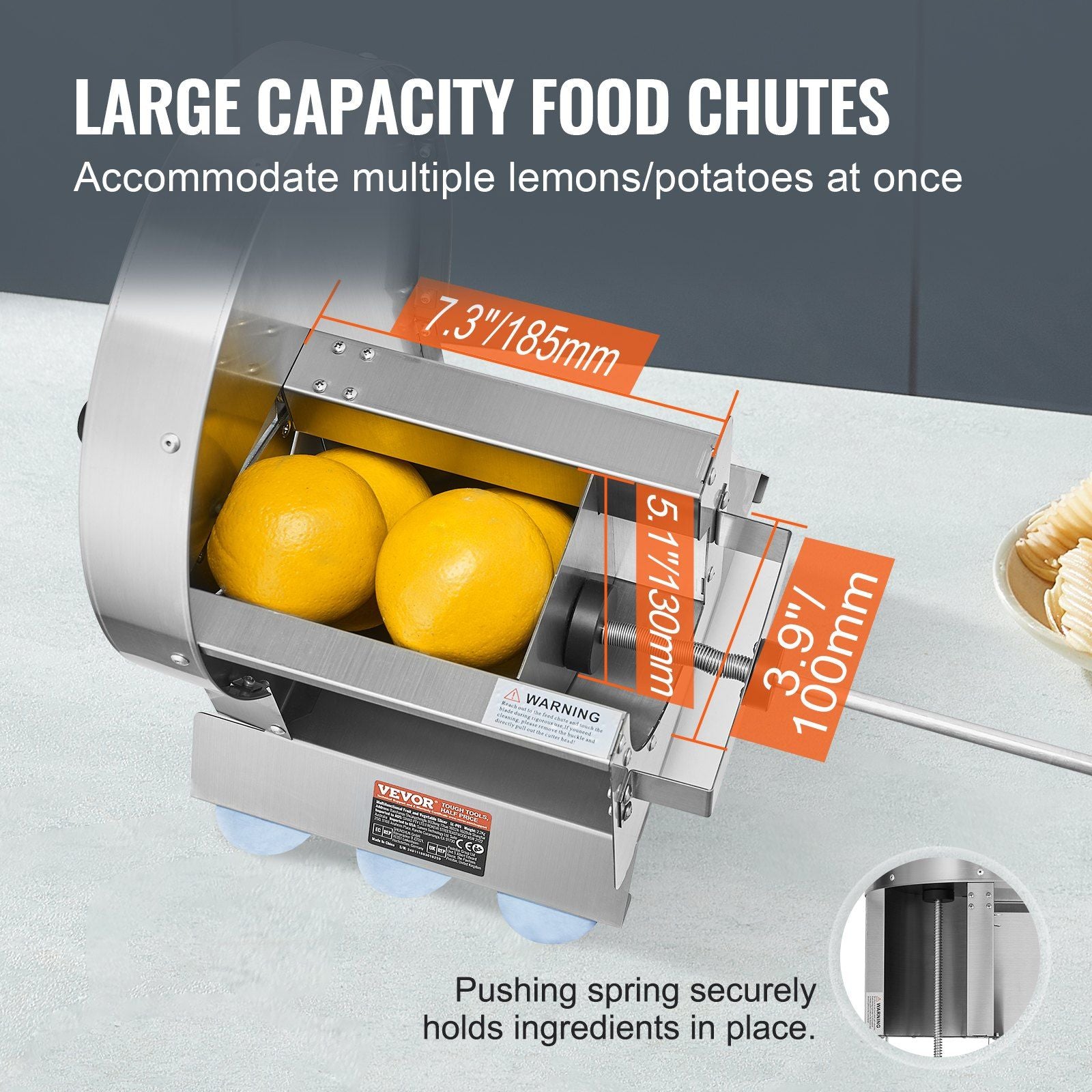 Manual Vegetable Fruit Slicer, 0-0.5"/0-12mm Thickness Adjustable Commercial Slicer Machine, Stainless Steel V952-SDSCQPJWS1BXUN5H0V0