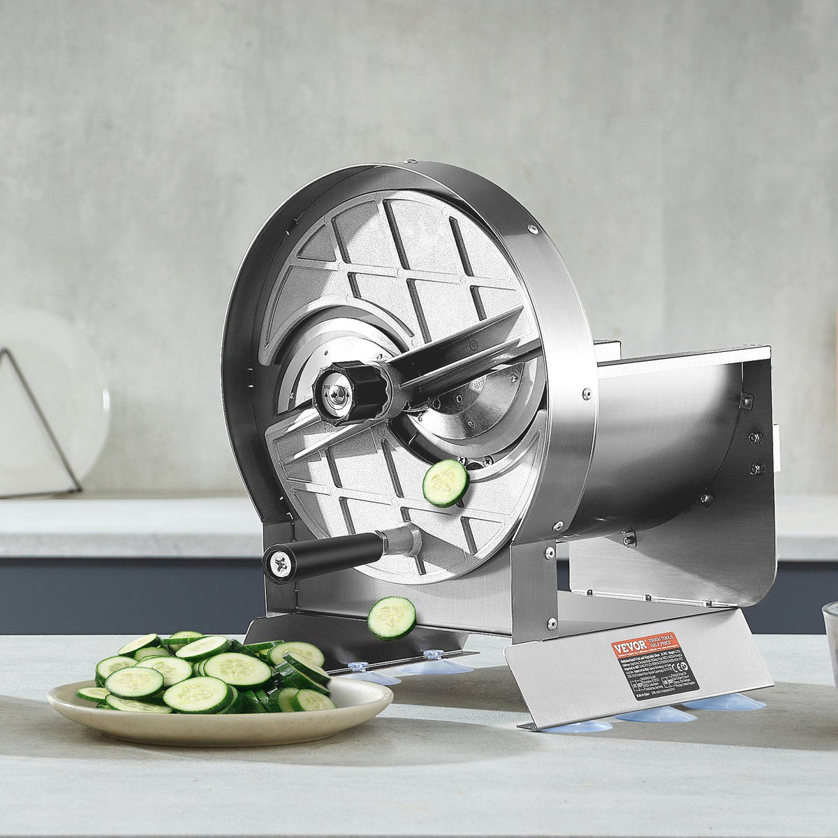 Manual Vegetable Fruit Slicer, 0-0.5"/0-12mm Thickness Adjustable Commercial Slicer Machine, Stainless Steel V952-SDSCQPJWS1BXUN5H0V0