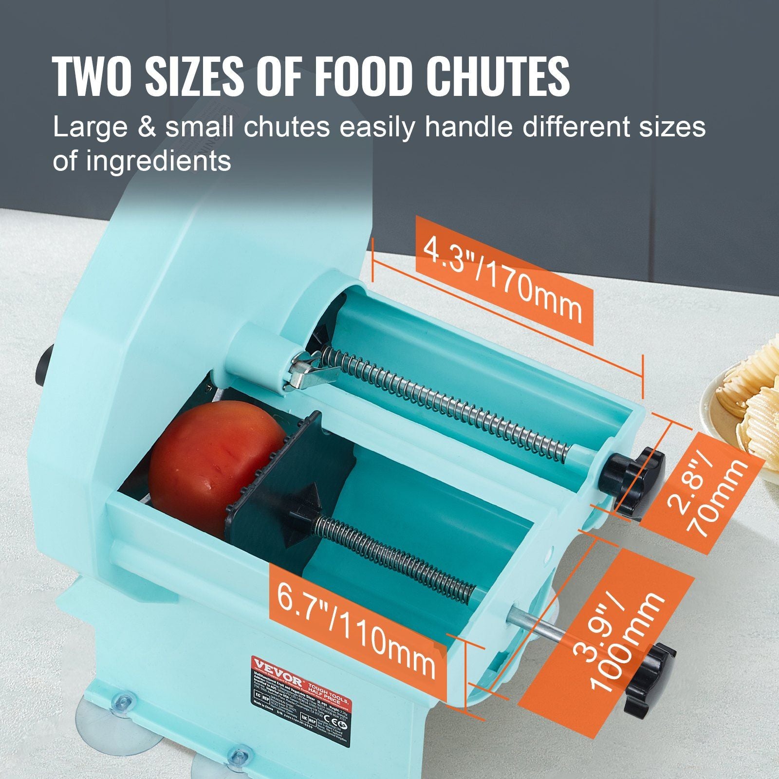 Manual Vegetable Fruit Slicer, 0-0.5"/0-12mm Thickness Adjustable Commercial Slicer Machine, Double Feed V952-SDSCQPJWS1SLW9SE2V0