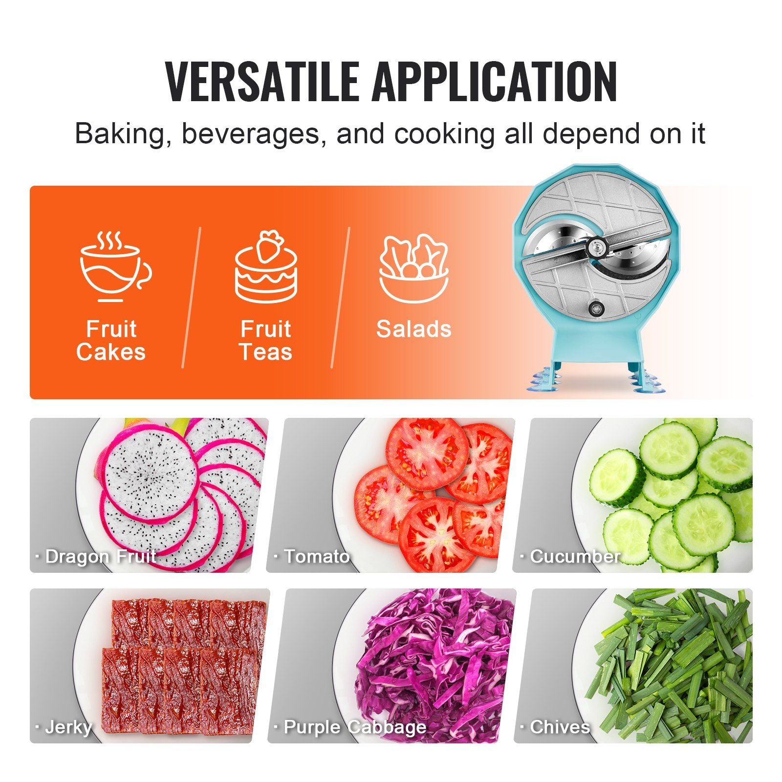 Manual Vegetable Fruit Slicer, 0-0.5"/0-12mm Thickness Adjustable Commercial Slicer Machine, Double Feed V952-SDSCQPJWS1SLW9SE2V0