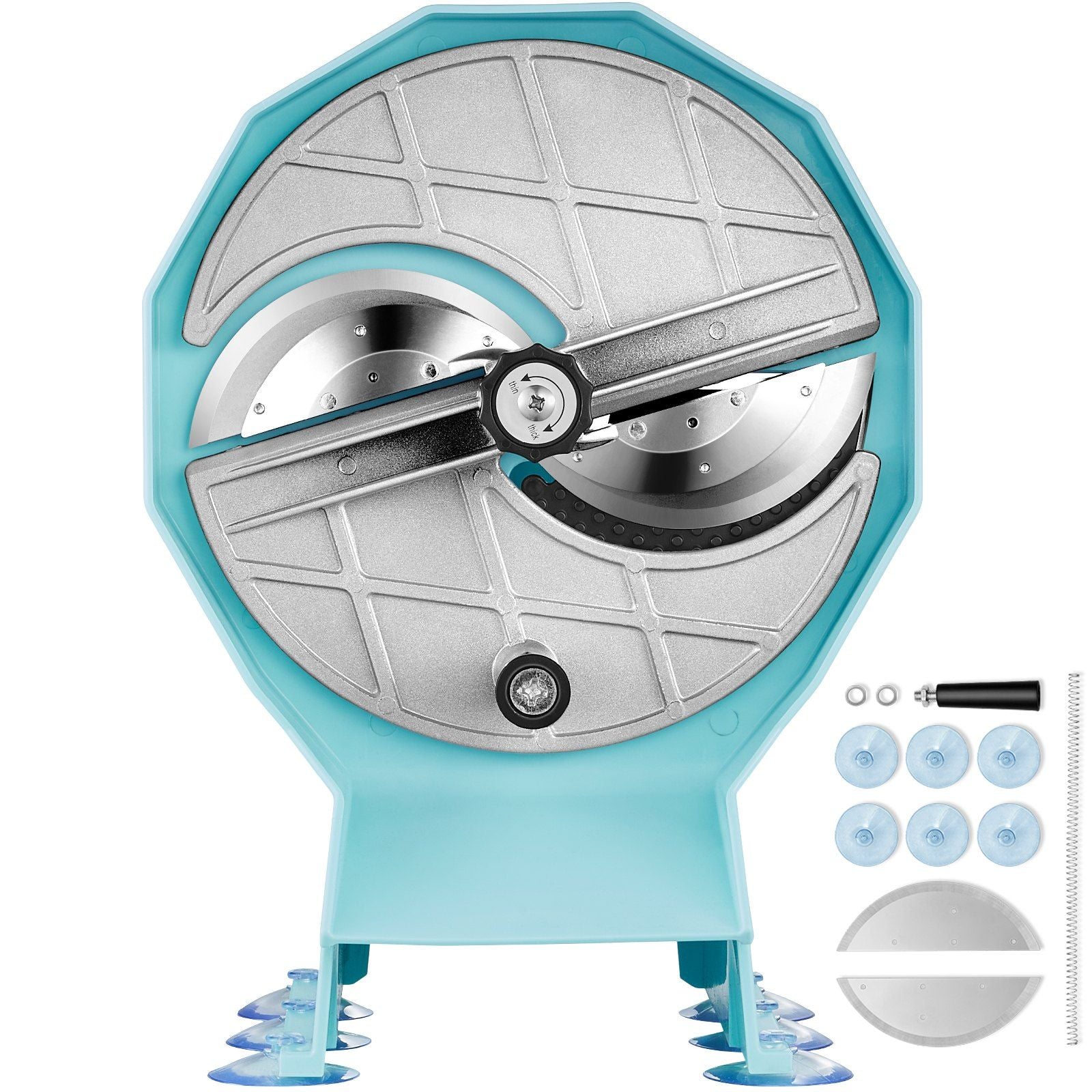 Manual Vegetable Fruit Slicer, 0-0.5"/0-12mm Thickness Adjustable Commercial Slicer Machine, Double Feed V952-SDSCQPJWS1SLW9SE2V0