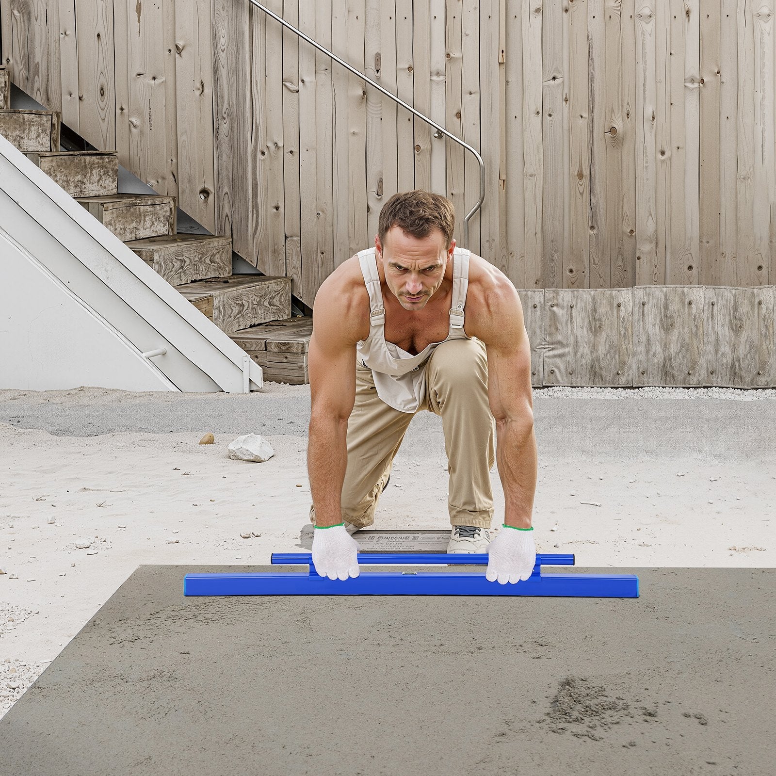 Concrete Screed, 120.5 cm Screed with Level Vial, Easy Cleanup & End Cap Design, Aluminum Lightweight & V952-SDSHNTFZ48YCBHU12001V0