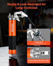 Grease Gun, 8000 PSI High Pressure, Heavy Duty Pistol Grip Grease Gun Kit with 0.4 L Capacity, Includes 46 cm V952-SDSHYQZXSQSWDET7X001V0