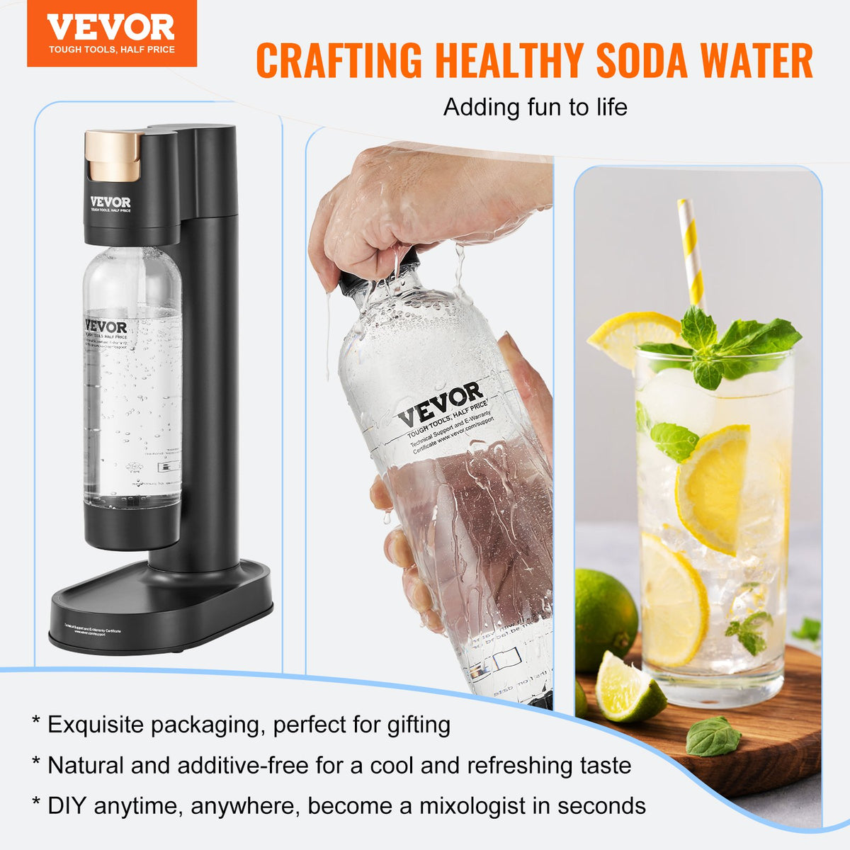 Sparkling Water Maker, Soda Maker Machine for Home Carbonating, Seltzer Water Starter Kit with 2 BPA-free 1L V952-SDSJHCO2QP1L7V05RV0